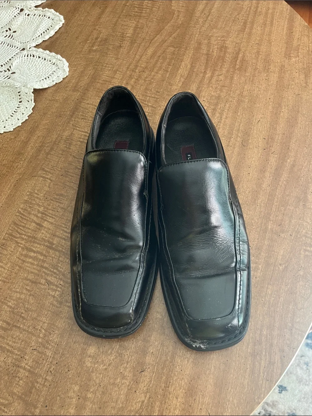 Florsheim Black Leather Slip-On Loafers